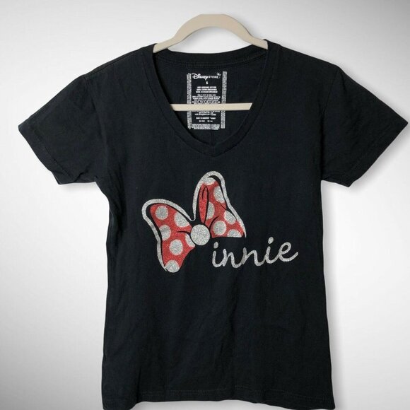 Disney Store S Women’s Tee Minnie Mouse Glitter - Picture 1 of 5